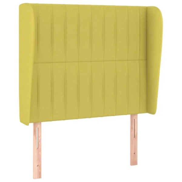 livraison la plus rapide VidaXL Tête De Lit Avec Oreilles Vert 103x23x118/128 Cm Tissu 3