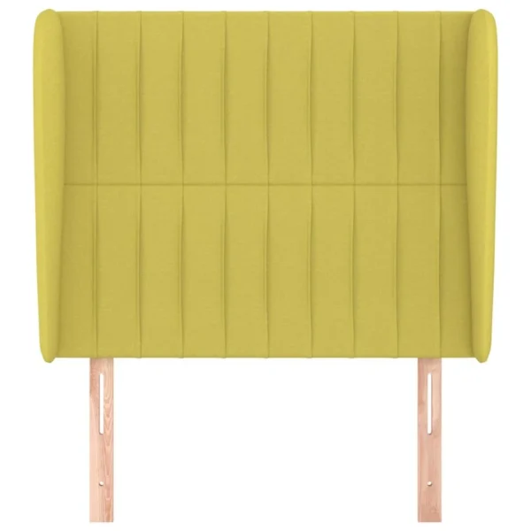 livraison la plus rapide VidaXL Tête De Lit Avec Oreilles Vert 103x23x118/128 Cm Tissu 4