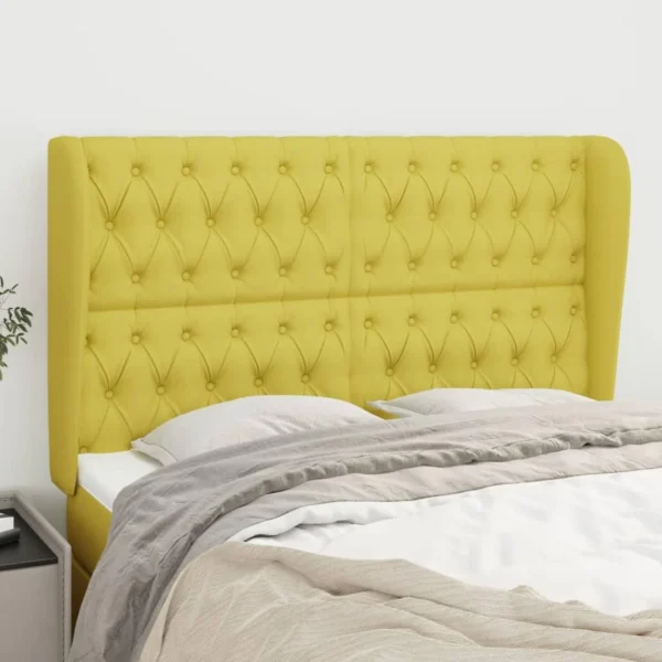 VidaXL Tête De Lit Avec Oreilles Vert 147x23x118/128 Cm Tissu Boutique officielle 1