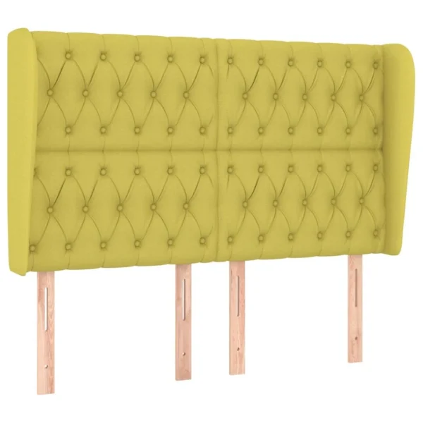 VidaXL Tête De Lit Avec Oreilles Vert 147x23x118/128 Cm Tissu Boutique officielle 3