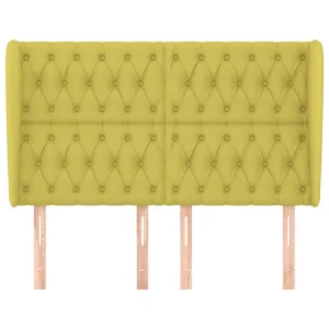 VidaXL Tête De Lit Avec Oreilles Vert 147x23x118/128 Cm Tissu Boutique officielle 11