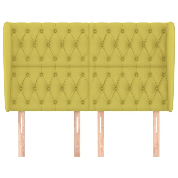 VidaXL Tête De Lit Avec Oreilles Vert 147x23x118/128 Cm Tissu Boutique officielle 4