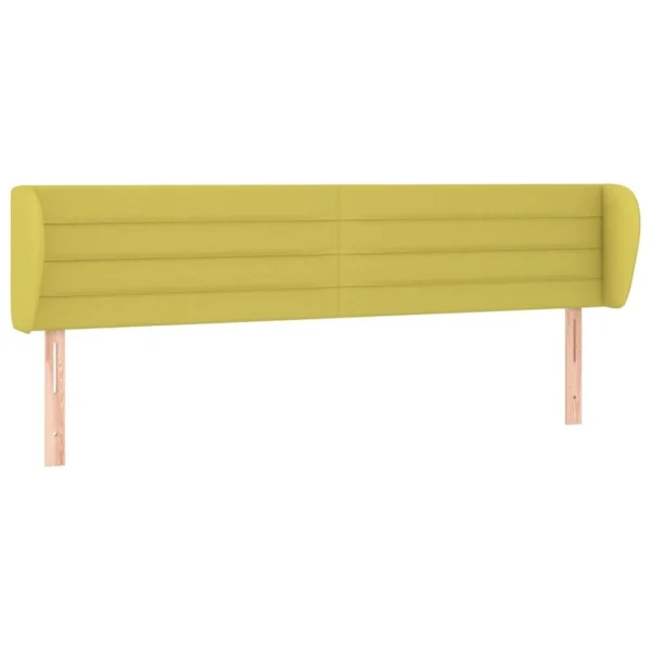 meilleur service VidaXL Tête De Lit Avec Oreilles Vert 163x23x78/88 Cm Tissu 3