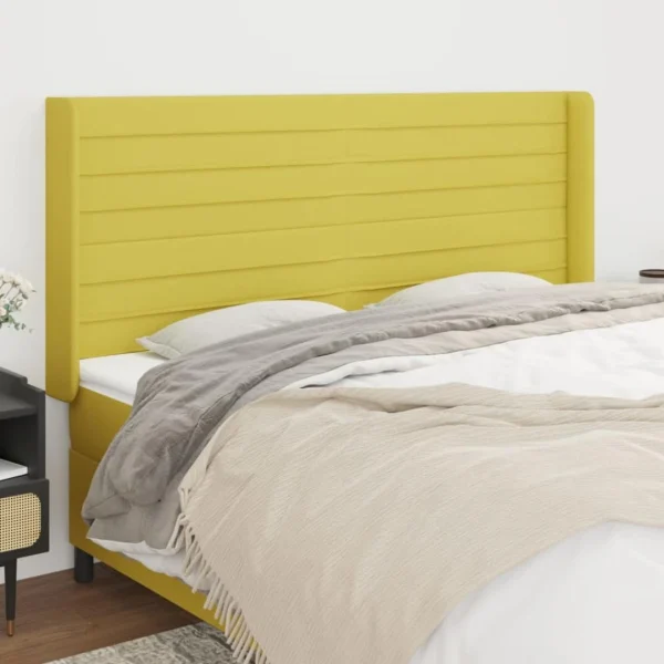 VidaXL Tête De Lit Avec Oreilles Vert 183x16x118/128 Cm Tissu Achat 1