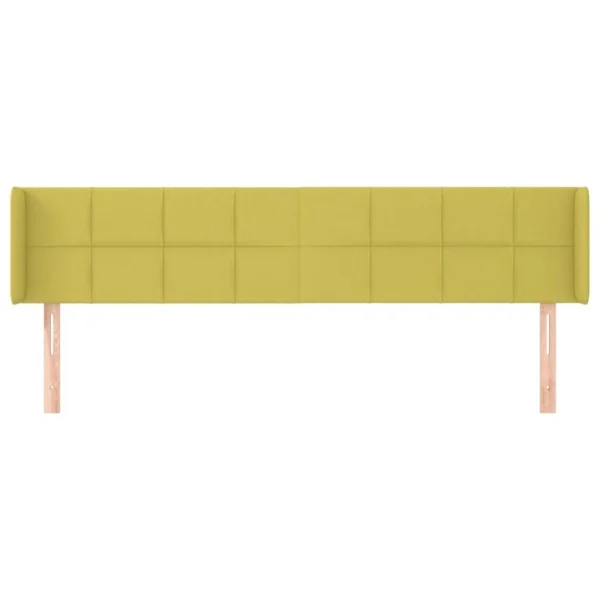 Livraison Standard/Rapide VidaXL Tête De Lit Avec Oreilles Vert 183x16x78/88 Cm Tissu 4