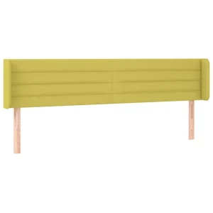 VidaXL Tête De Lit Avec Oreilles Vert 203x16x78/88 Cm Tissu en promotion 9