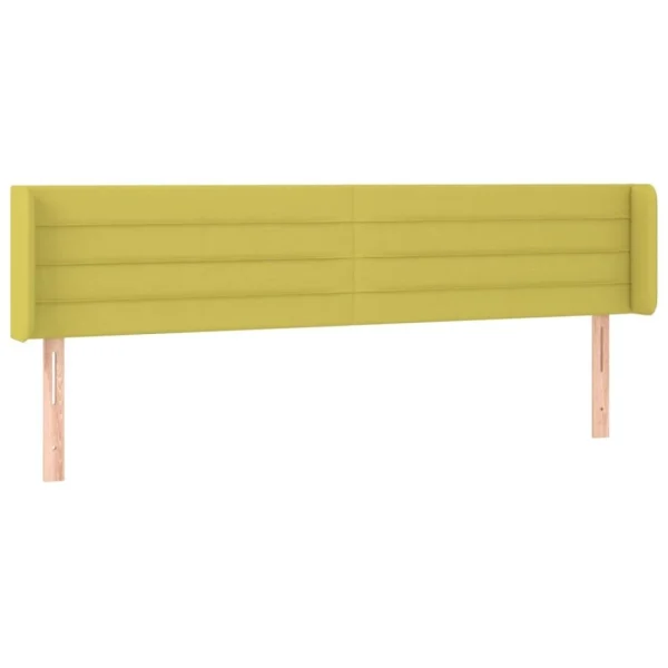 VidaXL Tête De Lit Avec Oreilles Vert 203x16x78/88 Cm Tissu en promotion 3