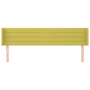 VidaXL Tête De Lit Avec Oreilles Vert 203x16x78/88 Cm Tissu en promotion 11