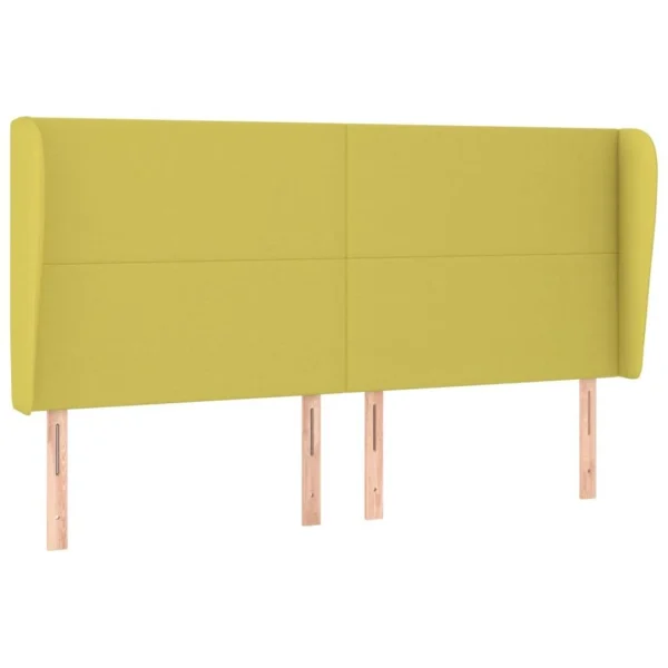 VidaXL Tête De Lit Avec Oreilles Vert 203x23x118/128 Cm Tissu luxe soldes 3