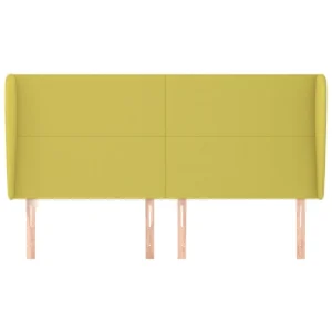 VidaXL Tête De Lit Avec Oreilles Vert 203x23x118/128 Cm Tissu luxe soldes 11