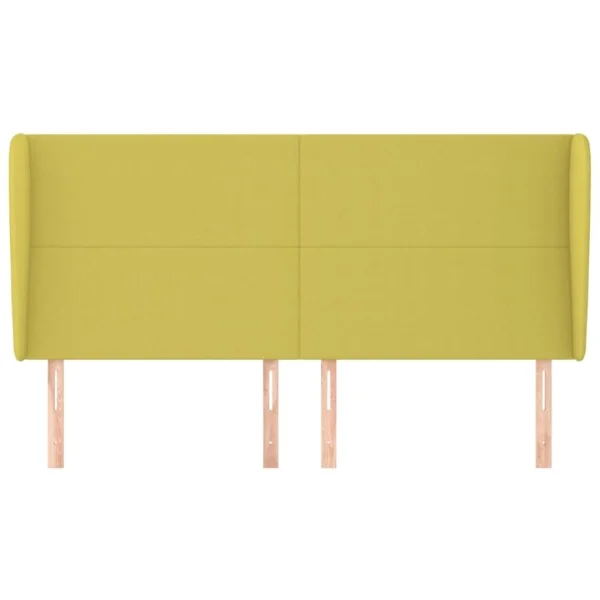 VidaXL Tête De Lit Avec Oreilles Vert 203x23x118/128 Cm Tissu luxe soldes 4