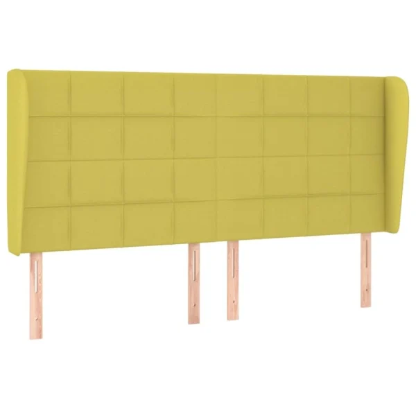 VidaXL Tête De Lit Avec Oreilles Vert 203x23x118/128 Cm Tissu belle 3