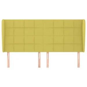 VidaXL Tête De Lit Avec Oreilles Vert 203x23x118/128 Cm Tissu belle 11