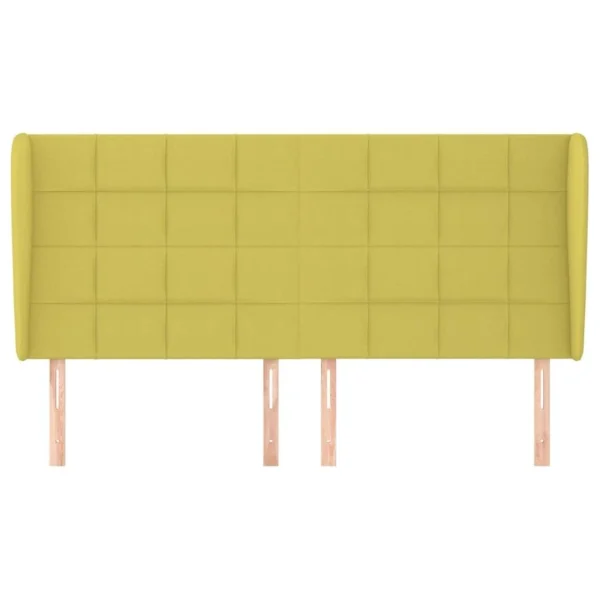 VidaXL Tête De Lit Avec Oreilles Vert 203x23x118/128 Cm Tissu belle 4