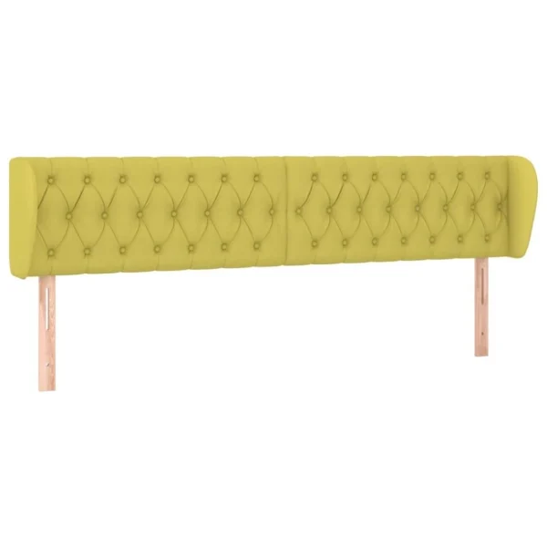 de garantie authentique VidaXL Tête De Lit Avec Oreilles Vert 203x23x78/88 Cm Tissu 3
