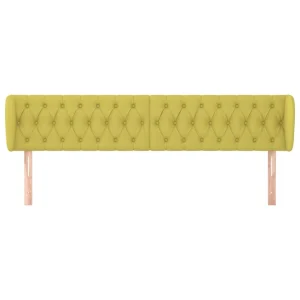 de garantie authentique VidaXL Tête De Lit Avec Oreilles Vert 203x23x78/88 Cm Tissu 11
