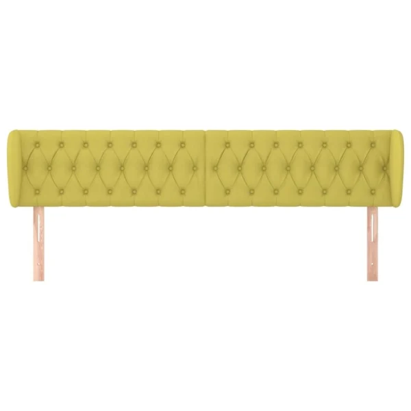 de garantie authentique VidaXL Tête De Lit Avec Oreilles Vert 203x23x78/88 Cm Tissu 4