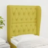 boutiqued pas cher VidaXL Tête De Lit Avec Oreilles Vert 83x23x118/128 Cm Tissu 17