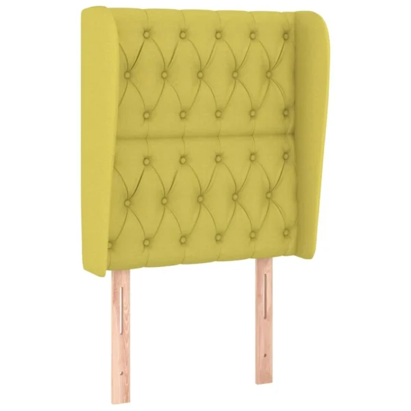 boutiqued pas cher VidaXL Tête De Lit Avec Oreilles Vert 83x23x118/128 Cm Tissu 3