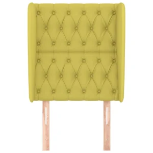 boutiqued pas cher VidaXL Tête De Lit Avec Oreilles Vert 83x23x118/128 Cm Tissu 11