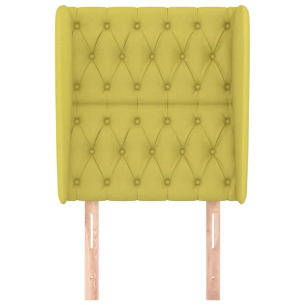 boutiqued pas cher VidaXL Tête De Lit Avec Oreilles Vert 83x23x118/128 Cm Tissu 4