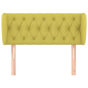 en ligne vente VidaXL Tête De Lit Avec Oreilles Vert 93x23x78/88 Cm Tissu 11