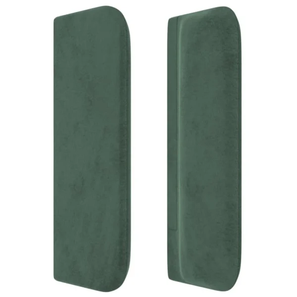 VidaXL Tête De Lit Avec Oreilles Vert Foncé 147x16x78/88 Cm Velours Nouveau 5