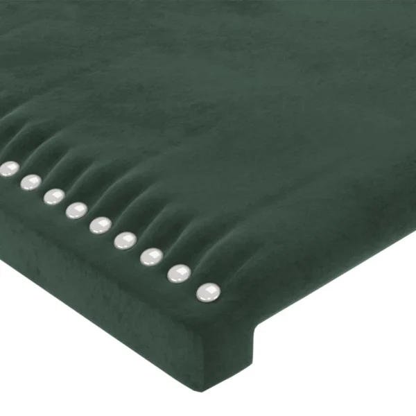 VidaXL Tête De Lit Avec Oreilles Vert Foncé 147x16x78/88 Cm Velours Nouveau 6