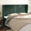 VidaXL Tête De Lit Avec Oreilles Vert Foncé 203x23x118/128 Cm Velour… mode tendance 16