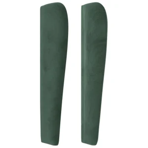 VidaXL Tête De Lit Avec Oreilles Vert Foncé 203x23x118/128 Cm Velour… mode tendance 13