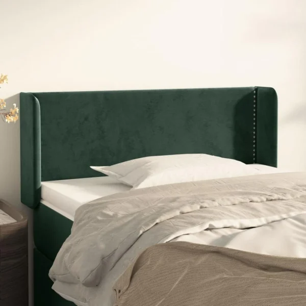 nouveau produit VidaXL Tête De Lit Avec Oreilles Vert Foncé 83x16x78/88 Cm Velours 1