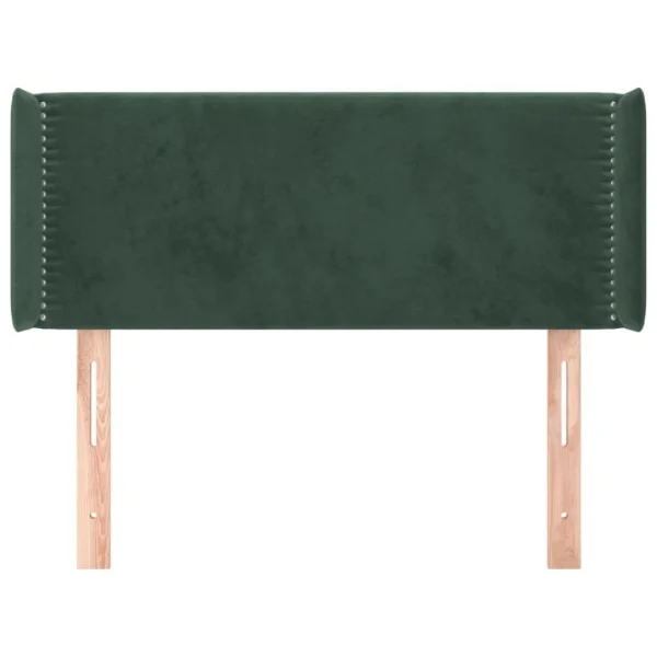 nouveau produit VidaXL Tête De Lit Avec Oreilles Vert Foncé 83x16x78/88 Cm Velours 4
