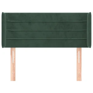Paiement sécurisé VidaXL Tête De Lit Avec Oreilles Vert Foncé 83x16x78/88 Cm Velours 11