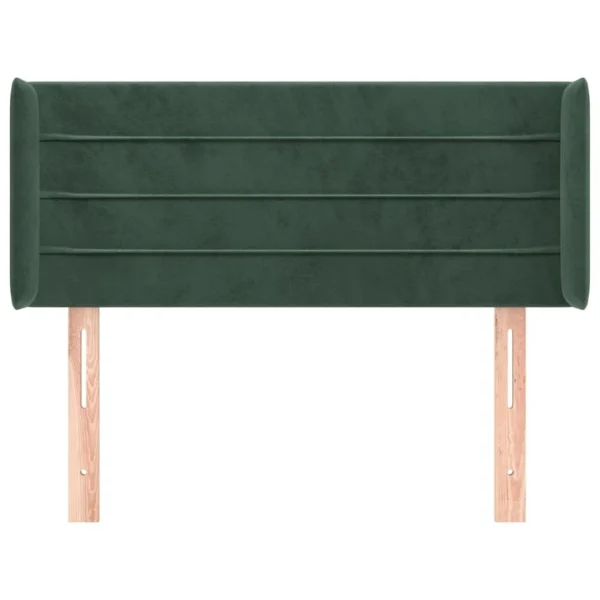 Paiement sécurisé VidaXL Tête De Lit Avec Oreilles Vert Foncé 83x16x78/88 Cm Velours 4