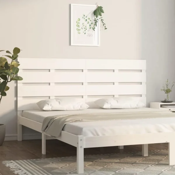 VidaXL Tête De Lit Blanc 120x3x80 Cm Bois Massif De Pin prix de gros 1