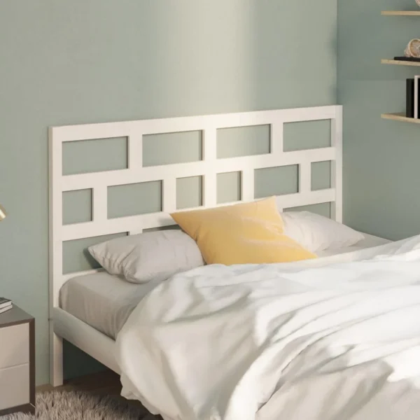 VidaXL Tête De Lit Blanc 126x4x100 Cm Bois Massif De Pin Promotio de vente 4