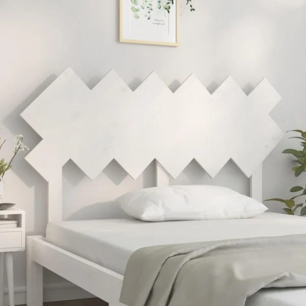 VidaXL Tête De Lit Blanc 132x3x81 Cm Bois Massif De Pin des prix incroyables 4