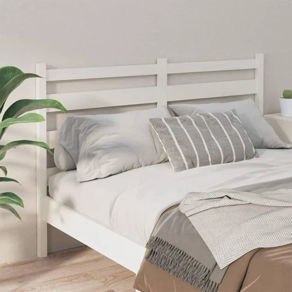 VidaXL Tête De Lit Blanc 141x4x100 Cm Bois Massif De Pin qualité supérieure 4
