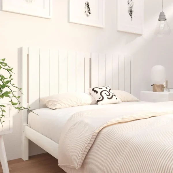 VidaXL Tête De Lit Blanc 145,5x4x100 Cm Bois Massif De Pin marque pas cher 1