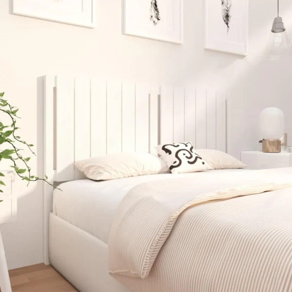 VidaXL Tête De Lit Blanc 145,5x4x100 Cm Bois Massif De Pin marque pas cher 4