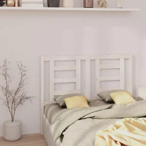 Distributeur Officiel VidaXL Tête De Lit Blanc 146x4x100 Cm Bois Massif De Pin 13