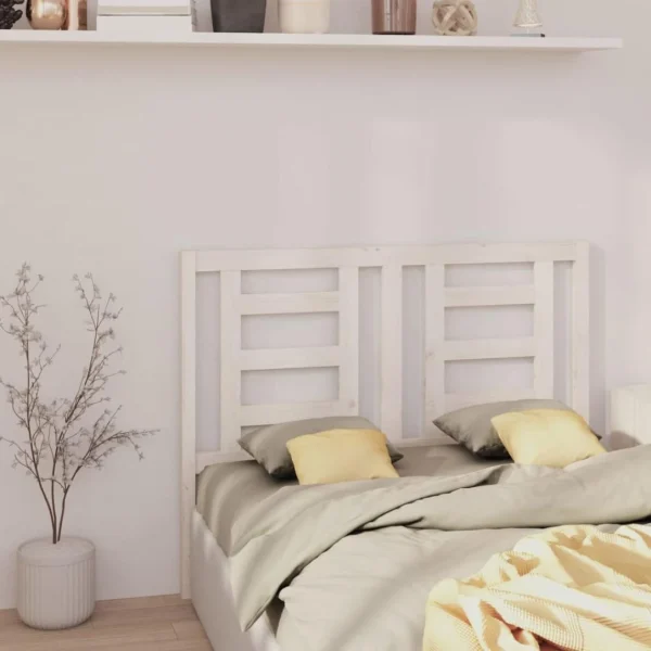 Distributeur Officiel VidaXL Tête De Lit Blanc 146x4x100 Cm Bois Massif De Pin 5