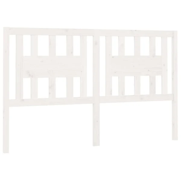 VidaXL Tête De Lit Blanc 186x4x100 Cm Bois Massif De Pin Nouvelle Collection 3