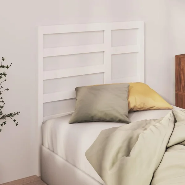 achat pas cher VidaXL Tête De Lit Blanc 96x4x104 Cm Bois Massif De Pin 4