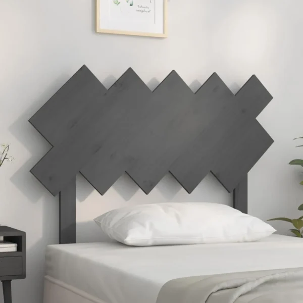 VidaXL Tête De Lit Gris 104x3x80,5 Cm Bois Massif De Pin excellents soldes 1