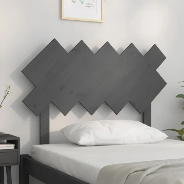 VidaXL Tête De Lit Gris 104x3x80,5 Cm Bois Massif De Pin excellents soldes 4