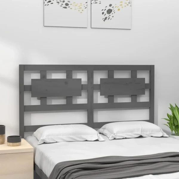 VidaXL Tête De Lit Gris 125,5x4x100 Cm Bois Massif De Pin des prix incroyables 4