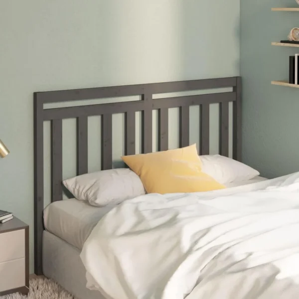 VidaXL Tête De Lit Gris 126x4x100 Cm Bois Massif De Pin Retour gratuit en magasin. 4