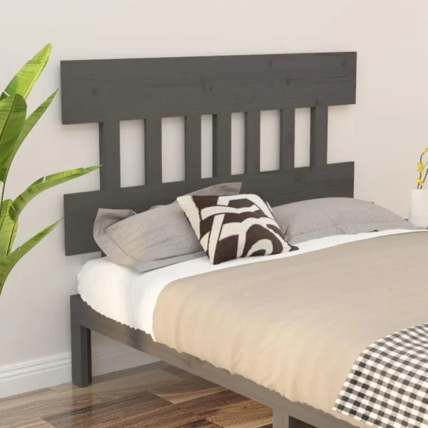 VidaXL Tête De Lit Gris 138,5x3x81 Cm Bois Massif De Pin excellents soldes 1