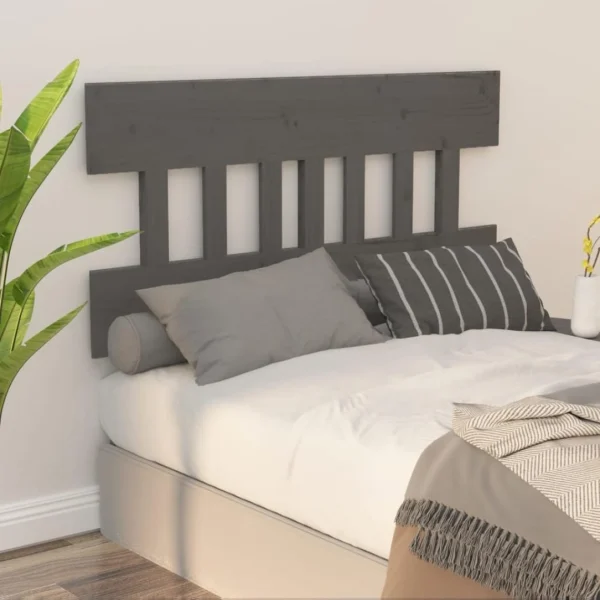 VidaXL Tête De Lit Gris 138,5x3x81 Cm Bois Massif De Pin excellents soldes 6